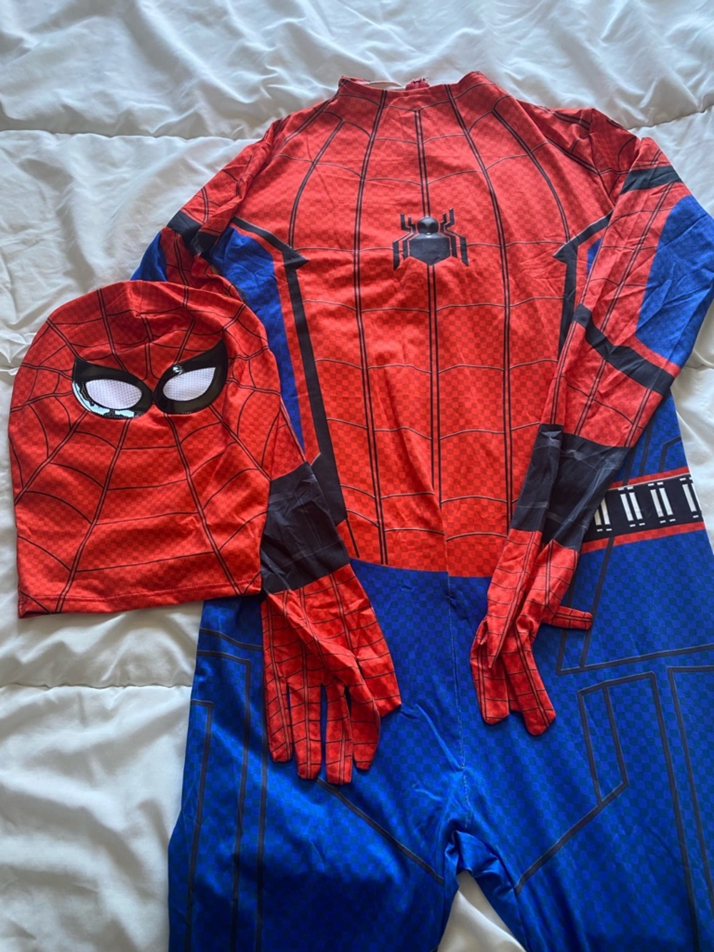 Spiderman Red and Blue Men's One-Piece Superhero Costume - Picture 3 of 5